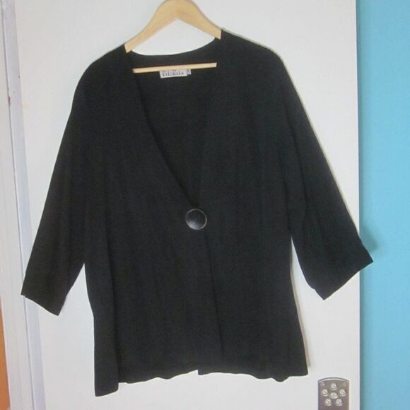 Pala Pala Womans Size XL Black Oversized Casual Jacket VINTAGE 90's 48" Bust - Picture 4 of 8